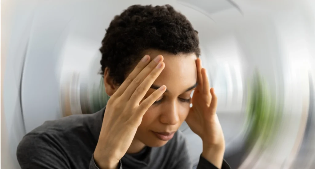 Dizzy feeling experienced by young woman